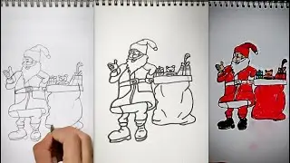Santa Claus with oil Pastels | 2025 Last Drawing | Merry Christmas 2025🎅 |