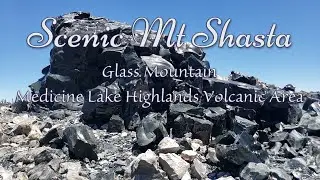 Obsidian rock formation on Glass Mountain - Medicine Lake Highlands Volcanic Area - Scenic Mt Shasta