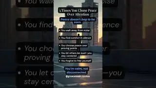 5 Times You Chose Peace Over Attention