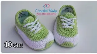 Explicação Sapatinho ICARO de crochê - Tamanho 10 cm - Crochet Baby Yara Nascimento