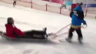 Pete trying to ski