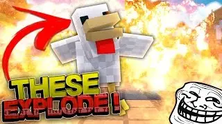 DISGUISING CREEPERS AS CHICKENS! (Minecraft Trolling Ep 128)