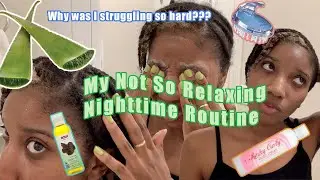 My not so relaxing nighttime routine + refreshing my protective style | natural hair detox journey