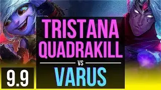 TRISTANA & Nami vs VARUS & Janna (ADC) | Quadrakill, KDA 27/1/2, Legendary | NA Master | v9.9