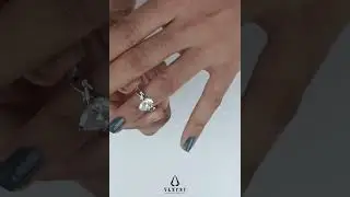 18k White Gold Diamond Engagement Ring For Women, Anniversary Gift, Proposal Ring