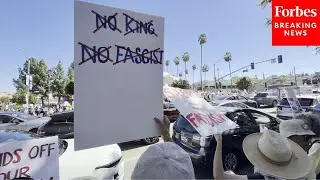 Protestors Hold 'No Kings' Demonstration In Studio City, California