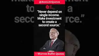 Never depend on single income... | Warren Buffet Quotes | #shorts #quotes #status #motivation