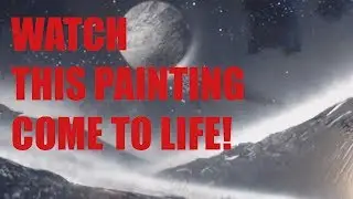 Black and White Spray Paint Art Landscape