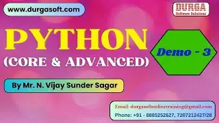 PYTHON tutorials || Demo - 3 || by Mr. N. Vijay Sunder Sagar On 24-06-2024 @8PM IST