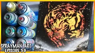 Yellow tiger spray art paint by SPRAYMAN