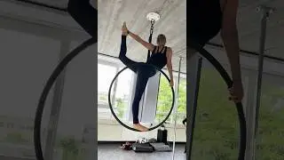 Always new challenges on the aerial hoop - backbend dancer pose
