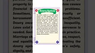 🔴Essay On Dowry System | Essay On Importance Of Ending Dowry System