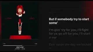 JENNIE - start a war [ Lyrics + Hi-Res ]