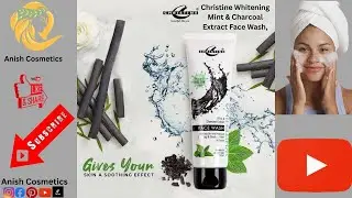 Christine Whitening Mint & Charcoal Extract Face Wash, Soothing & Cooling #cosmetics #facewash