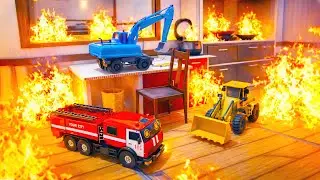 When Fire Breaks Out 🔥🚨| Fire Truck & Loader Rush to the Scene | CONSTRUCTION VEHICLES