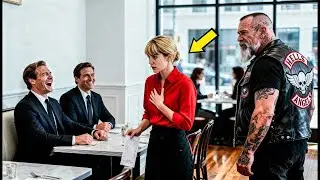 Three Rich Men Refuse To Pay The Waitress Until Hells Angel Shows Up Behind Them