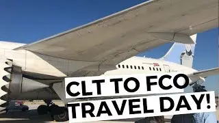 CHARLOTTE TO ROME, ITALY! | TRAVEL DAY VLOG (priority pass explained in an airport terminal)