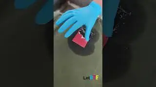DTF remover liquid test, the red block is removed cleanly.#dtf #dtfprinting