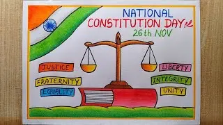 National Constitution day poster drawing easy| How to draw Constitution day drawing| Law Day drawing