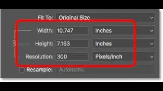 how to set image size for final printing.