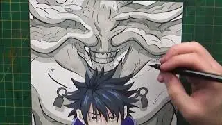 Drawing Megumi Fushiguro & Mahoraga from Jujutsu Kaisen