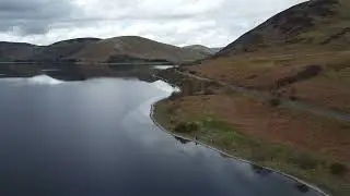 flying over At Mary's loch in Scottish borders