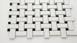 Domino White And Black Basketwave Matte Mosaic - 101408713