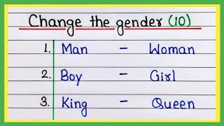 Change the gender in English | Masculine and Feminine Gender | Gender Name 10 | Gender