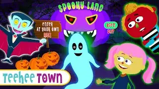 SPOOKY LAND Theme Park With Len and Mini | Halloween Song For Kids By Teehee Town