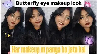 Butterfly eye makeup look// hat makeup m panga ho jata hai // Glambyseema tips 