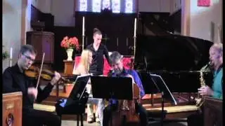 Evan Chambers, 'Come Down Heavy', for violin, alto sax and piano. 1 movement, 