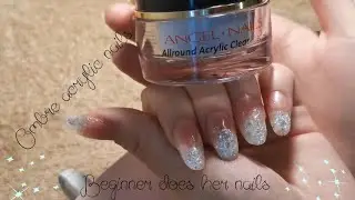 Beginner Does Acrylic Nails | Angel Nails Haul | Pink glitter Ombre Nails