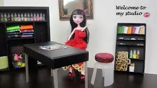 Make studio furniture Monster High Dolls:Table,chair,bookcase, etc. - Doll Crafts - simplekidscrafts