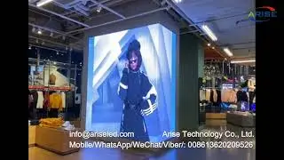 Four sided right angle display screen front maintenance advertising video  right angle Ied banner di