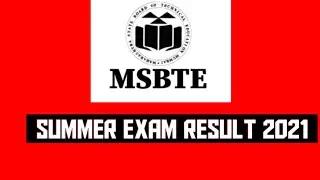 Msbte Summer result 2021|Latest Update