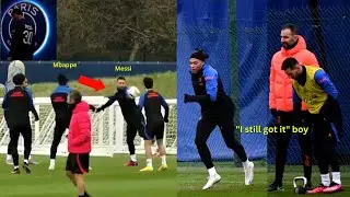 Lionel Messi beat Mbappe with Wild Reflexes during PSG Training 👀