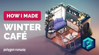 Winter Caf&eacute; Illustration in Blender - 3D Modeling Process | Polygon Runway
