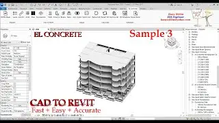 EL Concrete | CAD To Revit | Sample 3 | نمذجة و حصر و تحويل من الاتوكاد للريفيت