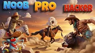 Noob vs Pro vs Hacker - Asmr Cow Boy ! | Oggy and Jack Playing Asmr Games !