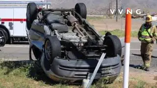 Car Flips in Apple Valley accident- Victor Valley News VVNG