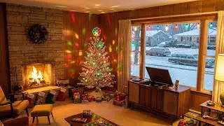 🔴 LIVE: Old School American Christmas 🇺🇸 Cozy 70s/80s Fireplace & Snow ❄️ Real Sounds