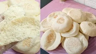 العيش الشامي❗بتاع سندوتشات الفول والطعميه _من غير فرن اعملي بنص كيلو دقيق21 رغيف|وسر قوامه الطري،،