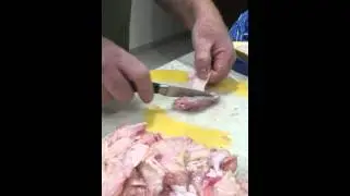 How to skin a chicken wing
