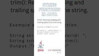 String Functions in Java : Trim Function