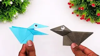 Moving Paper Toy Making | How To Way Paper Crow croaks Tutorial | Origami Paper Toys Antistress