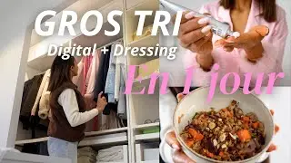 GROS TRI en 1 JOUR | Désencombrement dressing, tri digital + Recette