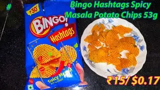 #bingo Bingo Hashtags Spicy Masala Potato Chips 53g (₹15/$0.17)#hashtag  #chips #potato #potatochips
