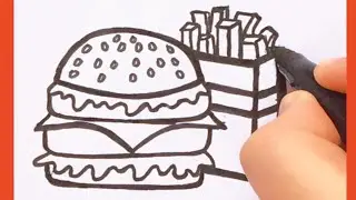 How to draw Sandwich  EASY / Cute French Fries