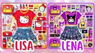 Lisa or Lena Hello Kitty vs Korumi 💗🎁💜 #random #cute #fypジ #lena #lisa #lisaandlena #lisaorlena