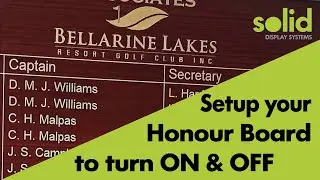 Set your Digital Honour Board to switch ON & OFF each day